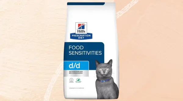 Hill's Prescription Diet d/d - karma dla kota z alergią pokarmową, z kaczką i zielonym groszkiem. Weterynarz poleca.