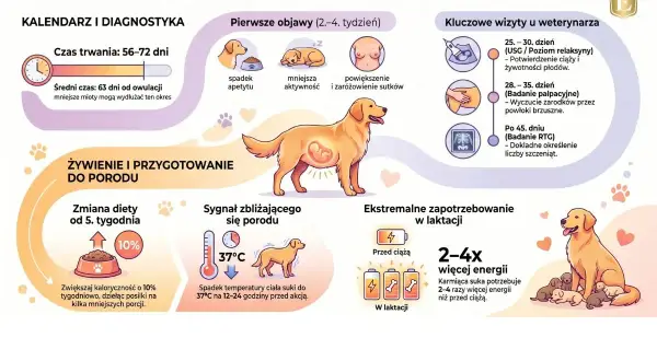 Ciąża psa ile trwa? Od 56 do 72 dni, średnio 63 dni od owulacji. Przewodnik dla opiekuna zawiera objawy, wizyty u weterynarza i przygotowanie do porodu.