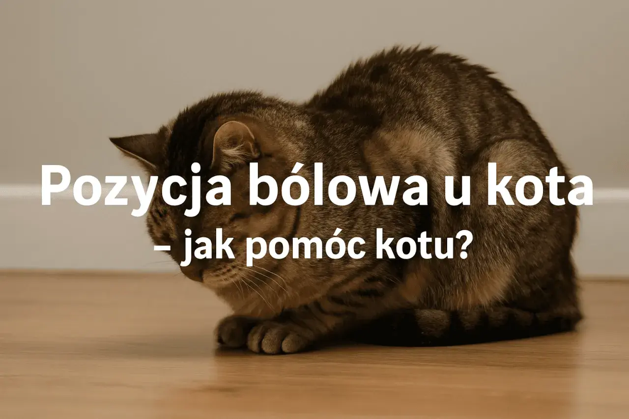 Kot w pozycji bólowej, z podkurczonymi łapami i opuszczoną głową, może sygnalizować zapalenie jelit.
