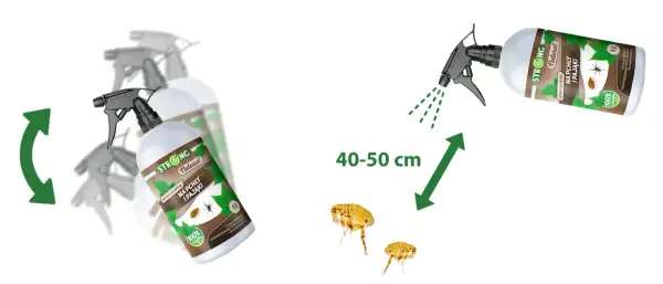 Spray STRONG Natural na pchły i pajaki, skuteczny i naturalny. Zwalcza insekty z odległości 40-50 cm.